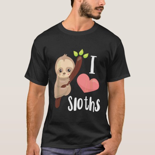 T-shirt J'Aime Les Fentes Mignonnes Sloth (Devant)