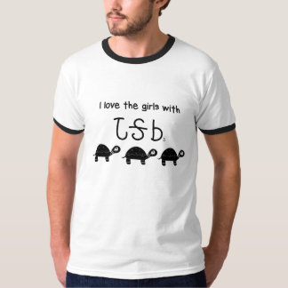 T-shirt J'aime les filles avec des terrapins