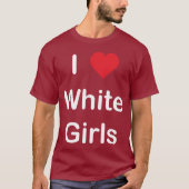 T-shirt J'aime les filles blanches (Devant)