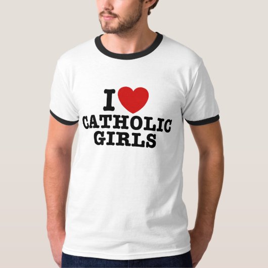 T-shirt J'aime les filles catholiques (Devant)