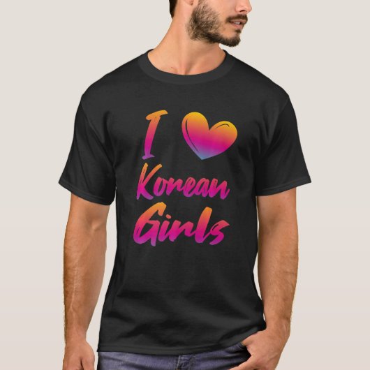 T-shirt J'aime les filles coréennes (Devant)