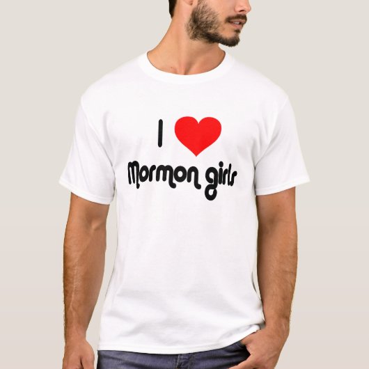T-shirt J'aime les filles mormones (Devant)