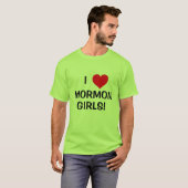 T-shirt J'aime les filles mormones ! (Devant entier)