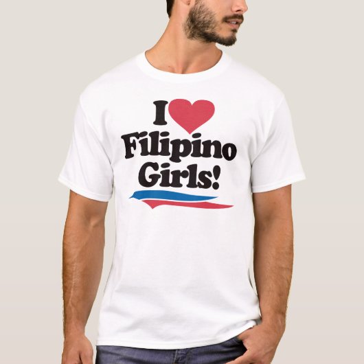 T-shirt J'aime les filles philippines (Devant)