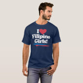 T-shirt J'aime les filles philippines - blanc (Devant entier)