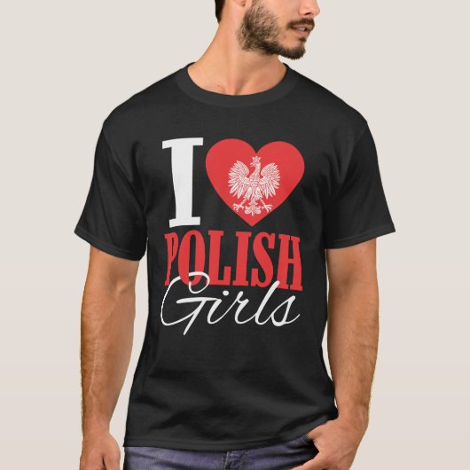 T-shirt J'aime les filles polonaises (Devant)