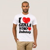 T-shirt J'aime les filles qui aiment Dubstep (noir/rouge) (Devant entier)