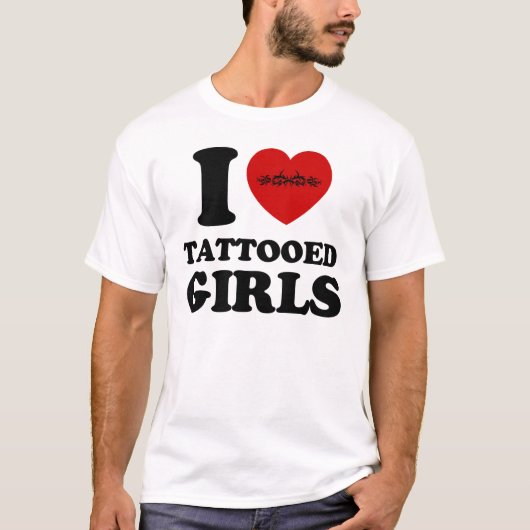 T-shirt j'aime les filles tatouées (Devant)