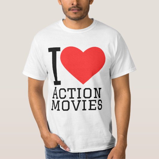 T-shirt J'aime les films d'action (Devant)