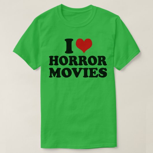 T-shirt J'aime les films d'horreur (Design devant)