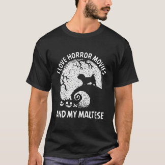 T-shirt J'Aime Les Films D'Horreur Et Mon Halloween Maltai