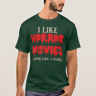 T-shirt J'aime les films d'horreur Halloween rétro