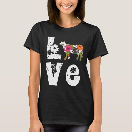 T-shirt J'aime les fleurs de vache (Devant)