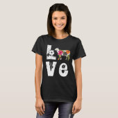 T-shirt J'aime les fleurs de vache (Devant entier)