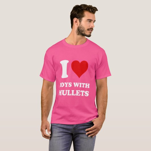 T-shirt J'Aime Les Garçons Aux Mullets (Devant entier)