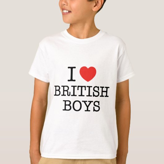 T-shirt J'aime les garçons britanniques (Devant)