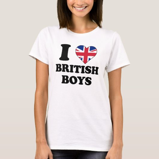 T-shirt J'aime les garçons britanniques (Devant)