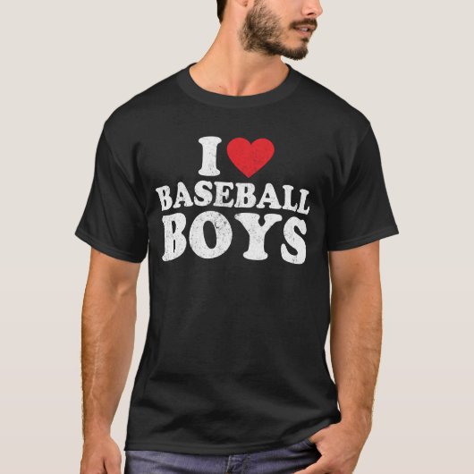 T-shirt J'Aime Les Garçons De Baseball (Devant)