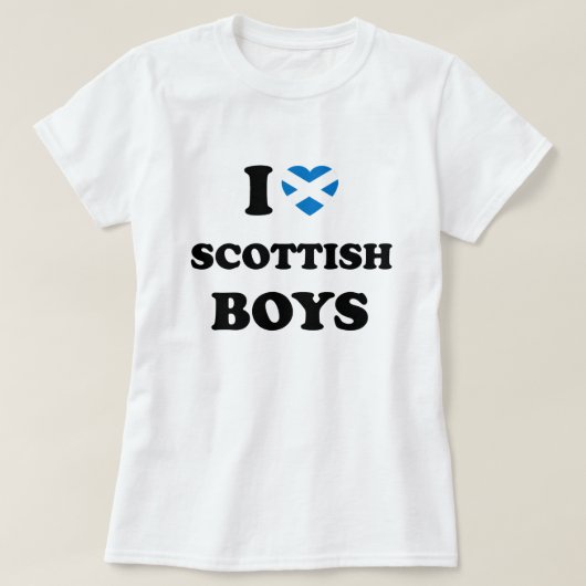 T-shirt J'aime les garçons écossais (Design devant)