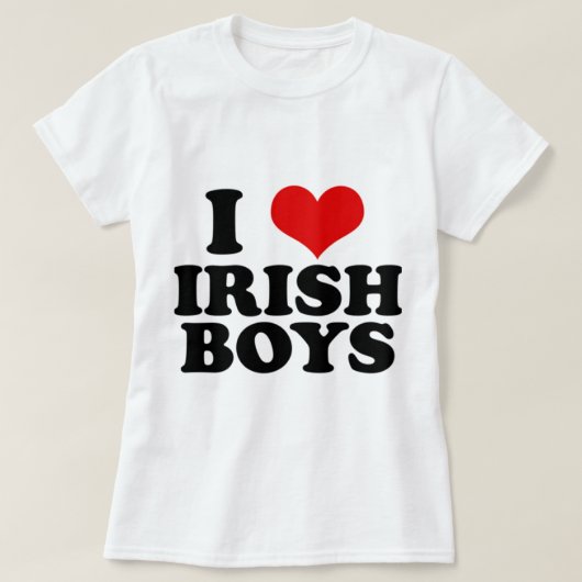 T-shirt j'aime les garçons irlandais (Design devant)