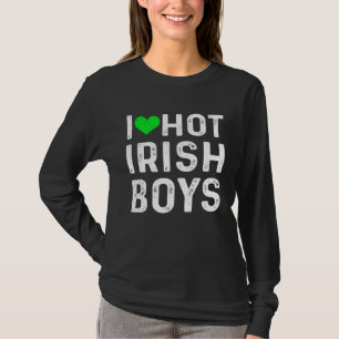 T-shirt J'aime les garçons irlandais chauds St Patricks Da