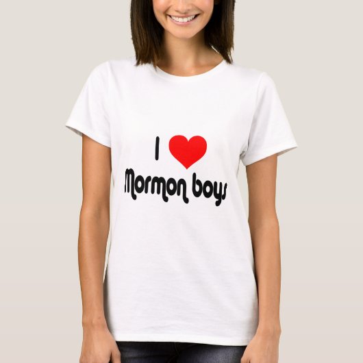 T-shirt J'aime les garçons mormons (Devant)