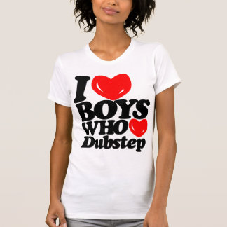 T-shirt J'aime les garçons qui aiment Dubstep (noir/rouge)