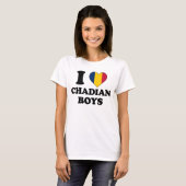 T-shirt J'aime les garçons tchadiens (Devant entier)