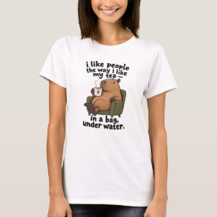 T-shirt J'aime les gens comme j'aime mon thé Drôle Capybar