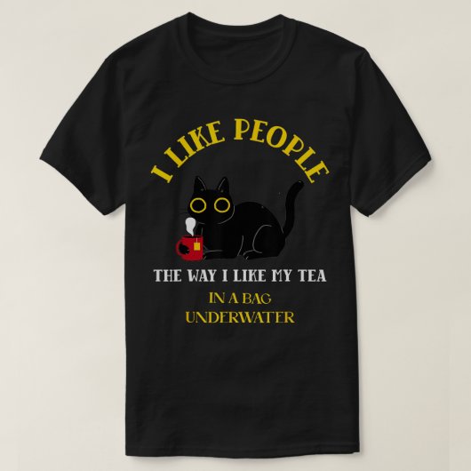 T-shirt J'aime les gens comme j'aime mon Thé Drôle Chat (Design devant)