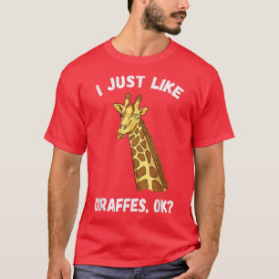 T-shirt J'Aime Les Giraffes Drôle Mignonne Giraffe