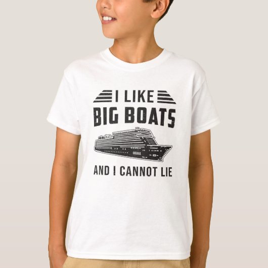 T-shirt J'Aime Les Gros Bateaux Bateaux De Croisière Batea (Devant)