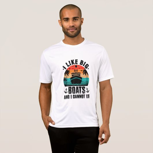 T-shirt J'aime les gros bateaux et je ne peux pas mentir, (Devant entier)