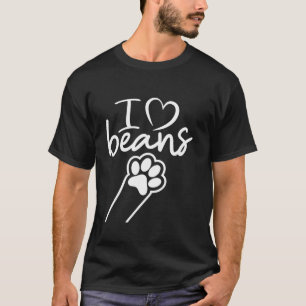 T-shirt J'aime les haricots adorable chat chien patte amou