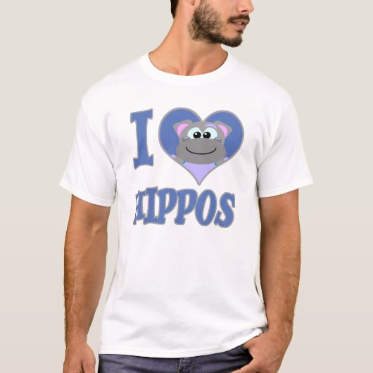 T-shirt J'aime les hippopotames (Devant)