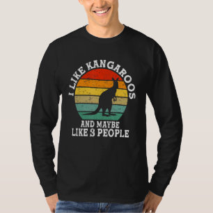 T-shirt J'aime les kangourous et peut-être 3 personnes rét