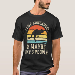 T-shirt J'aime les kangourous et peut-être 3 personnes Ret