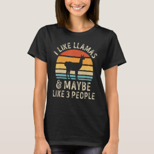 T-shirt J'aime les lamas et peut-être 3 personnes drôle Ll