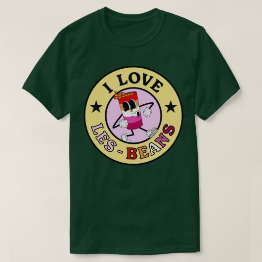 T-shirt J'aime les LesBeans drôle de jeu de mots lesbien (Design devant)