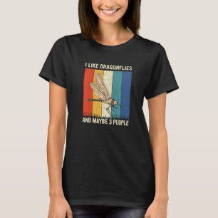T-shirt J'aime les libellules et peut-être 3 personnes Rét