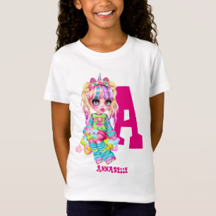 T-Shirt J'aime les licornes Cadeau nommé fille Chibi Kawai