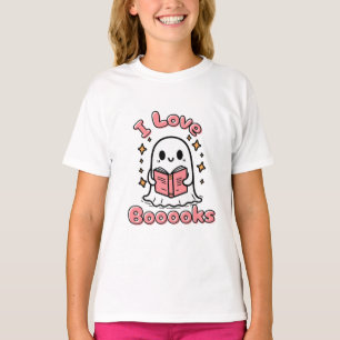 T-shirt j'aime les livres fantôme halloween