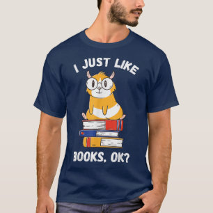 T-shirt J'Aime Les Livres Lecture Rat Guinea Pig Bookworm