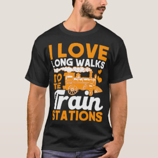 T-shirt J'Aime Les Longues Marches Pour Les Stations De Tr