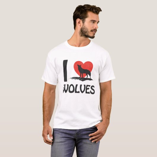 T-shirt J'aime les loups (Devant entier)