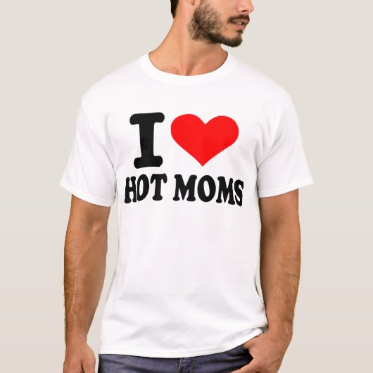 T-shirt J'aime les mamans chaudes (Devant)