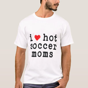 T-shirt J'aime les mamans de football chaudes Funny Love c