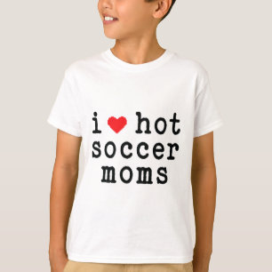 T-shirt J'aime les mamans de football chaudes Funny Love C