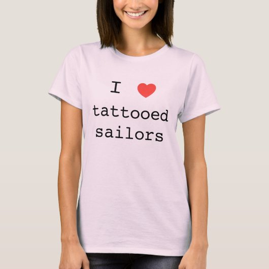 T-shirt J'aime les marins tatoués. (Devant)