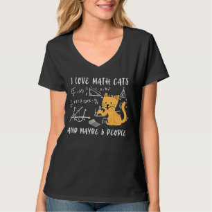 T-shirt J'Aime Les Maths Chats Et Peut-Être 3 Personnes Ét